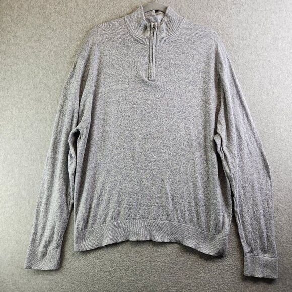 Bonobos Sweater Mens XXL Gray 1/4 Zip Pullover Cotton Cashmere Blend Lightweight - Picture 1 of 12